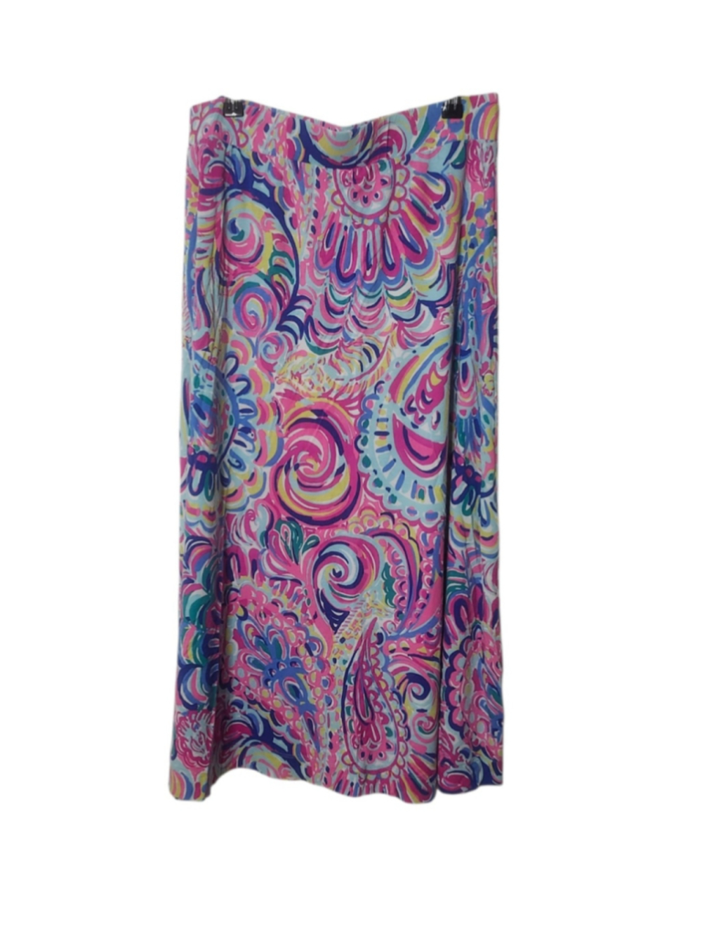 Lilly Pulitzer Shia Midi Skirt Psychedelic Sunshine Paisley Pink Blue Medium